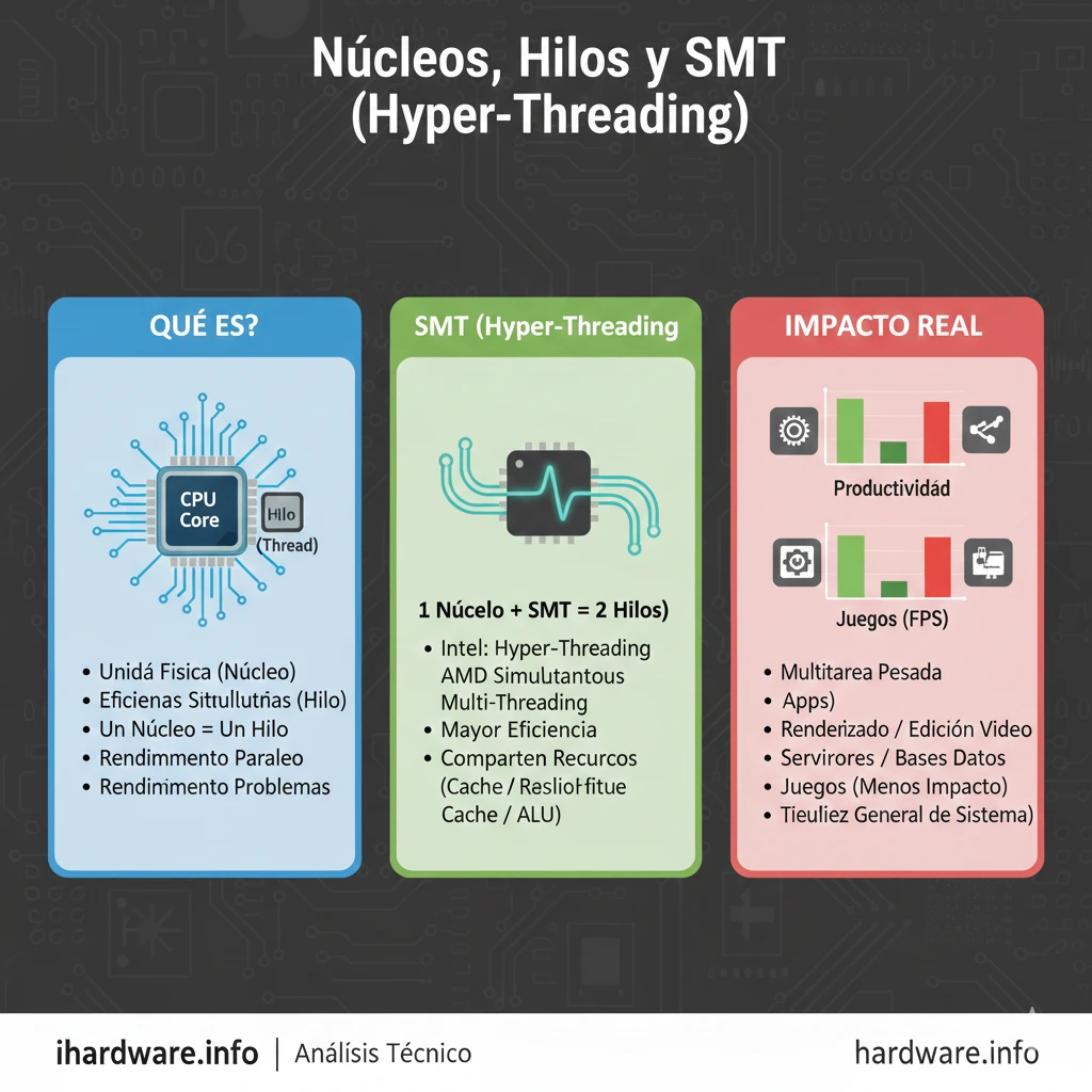 Núcleos Hilos y SMT (Hyper-Threading)