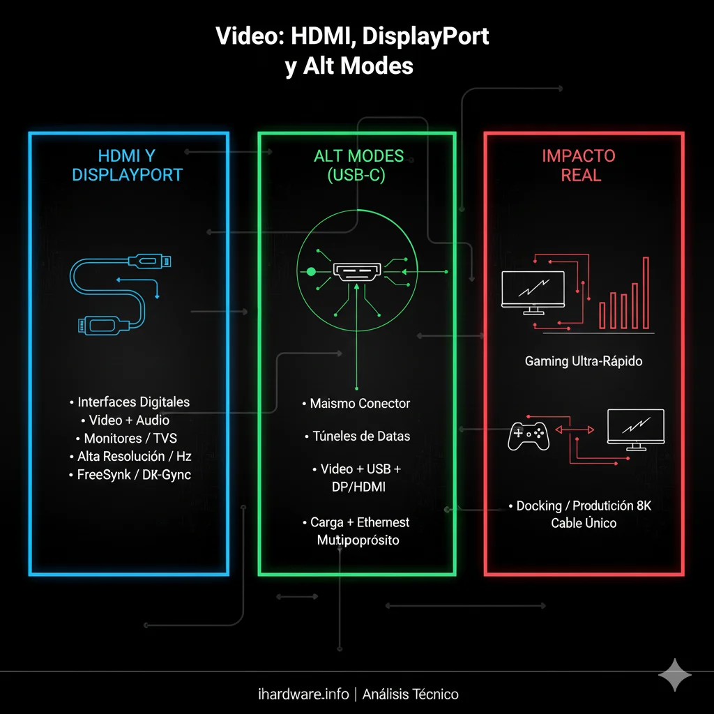 Video HDMI DisplayPort y Alt Modes
